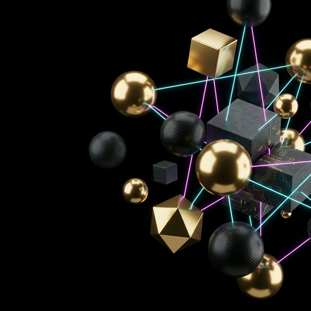 Abstract 3D Golden Shapes